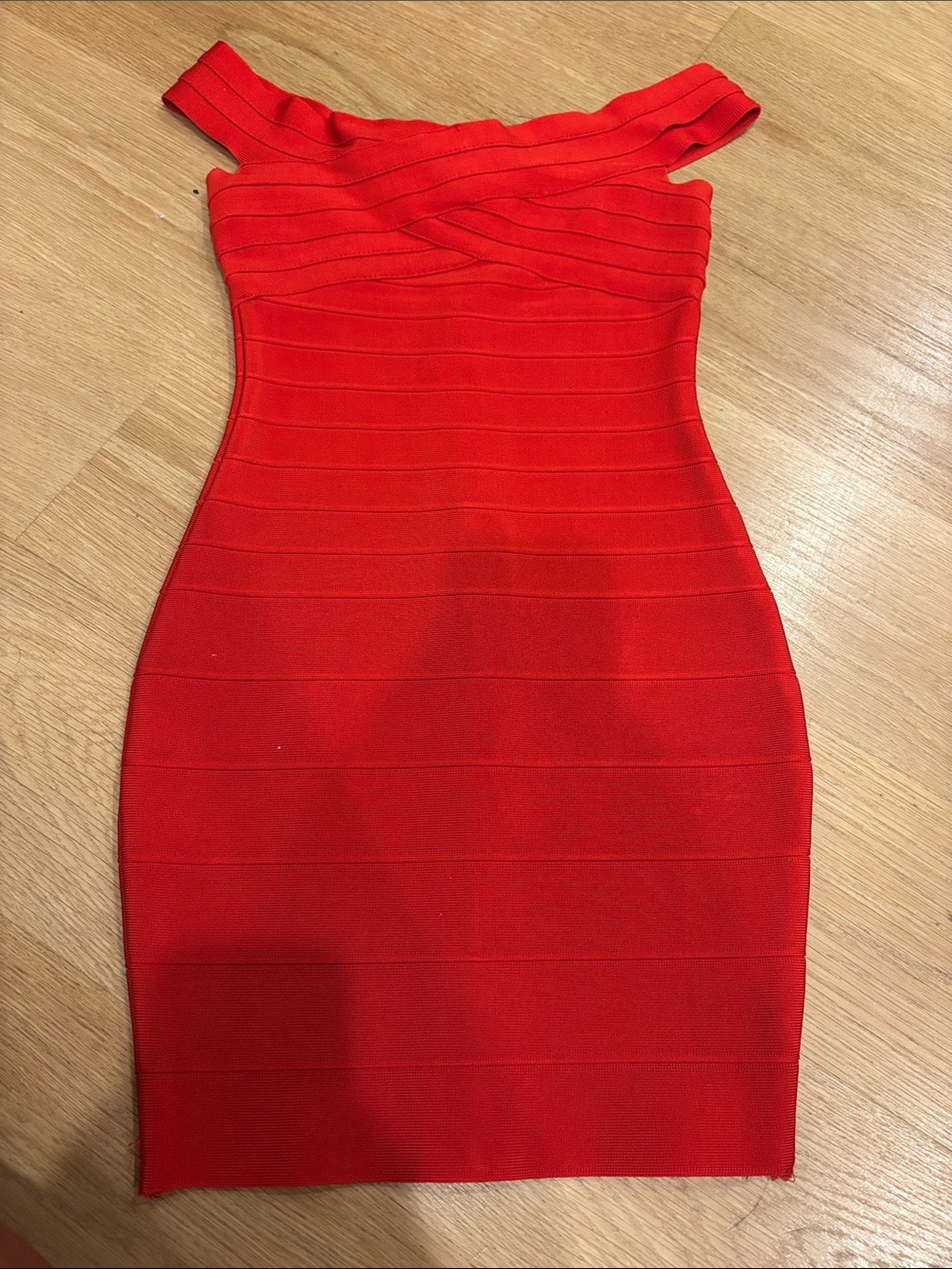 Red Off-Shoulder Bodycon Dress